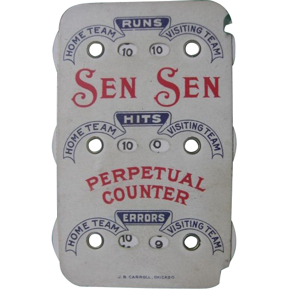Vintage 1920's Sen Sen Baseball Scorer Perpetual Counter Vintage 1920's Sen Sen Baseball Scorer Perpetual Counter