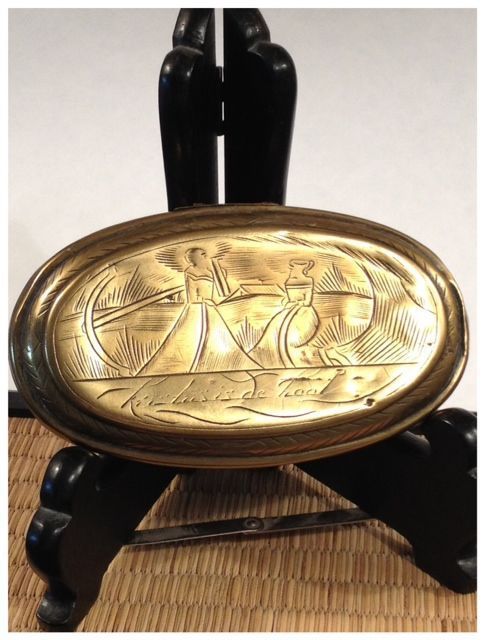 Dutch Oval Snuff Box With Hinged Lid/Top Engraved-Ca: 1790's Dutch Oval Snuff Box With Hinged Lid/Top Engraved-Ca: 1790's