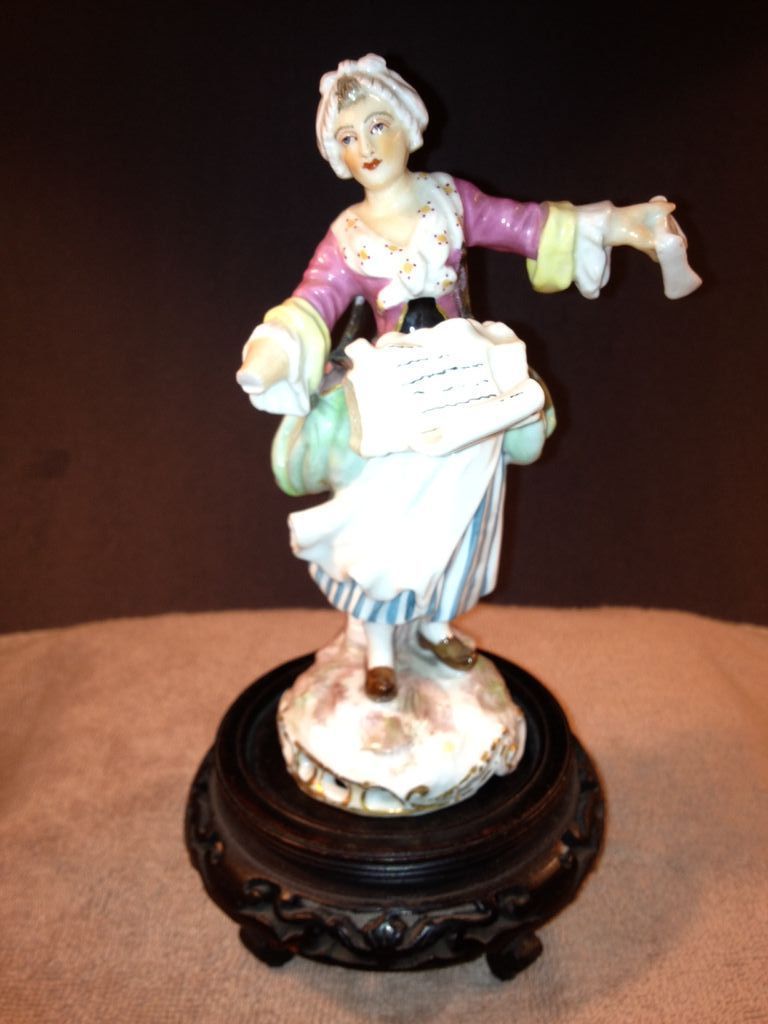Woman Porcelain Figure - Singer German Antique-1880's Woman Porcelain Figure - Singer German Antique-1880's