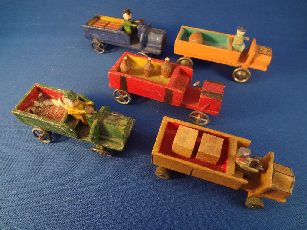 Set of Five German Erzgebirge Vehicles Set of Five German Erzgebirge Vehicles