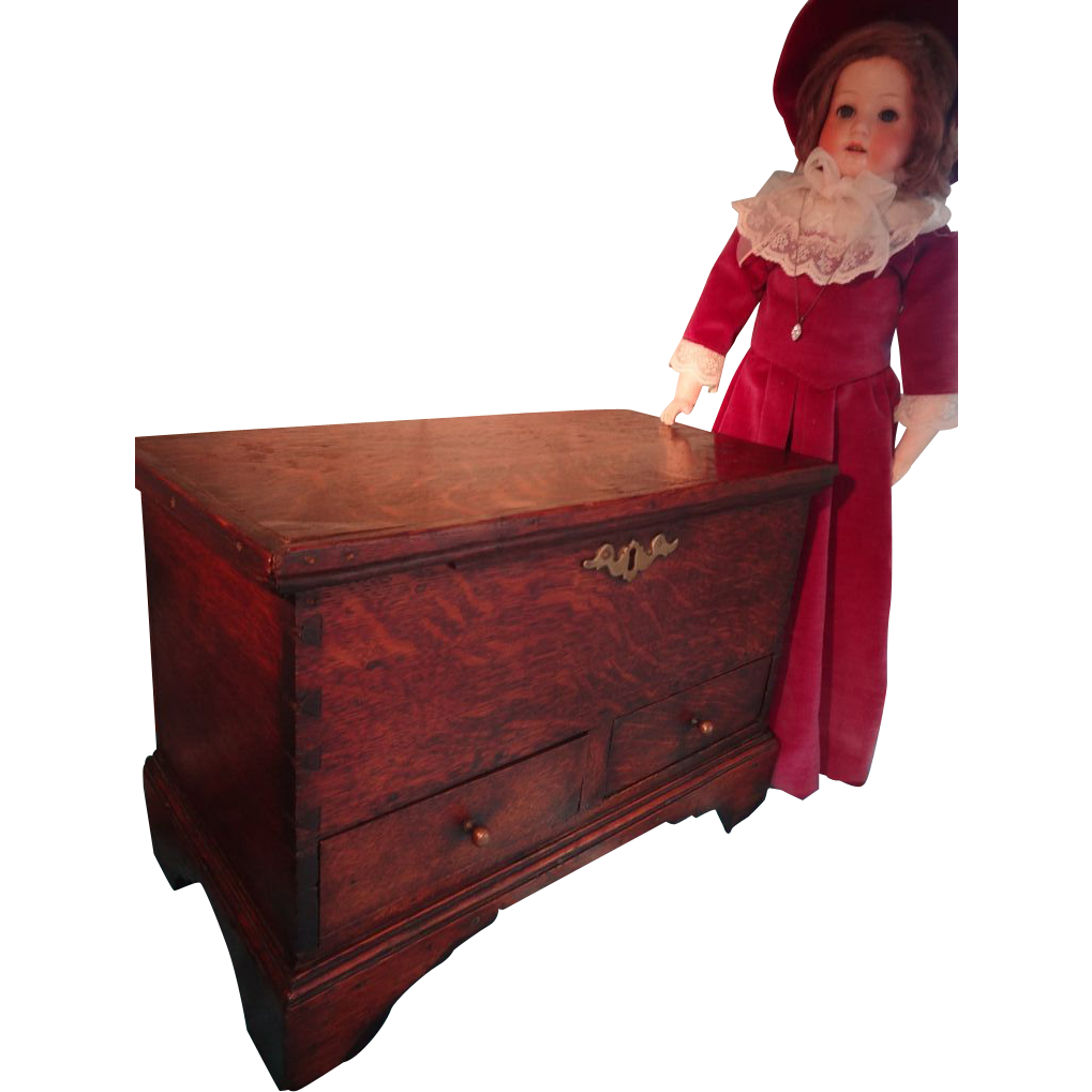 Antique English Chippendale Miniature Blanket Chest Antique English Chippendale Miniature Blanket Chest
