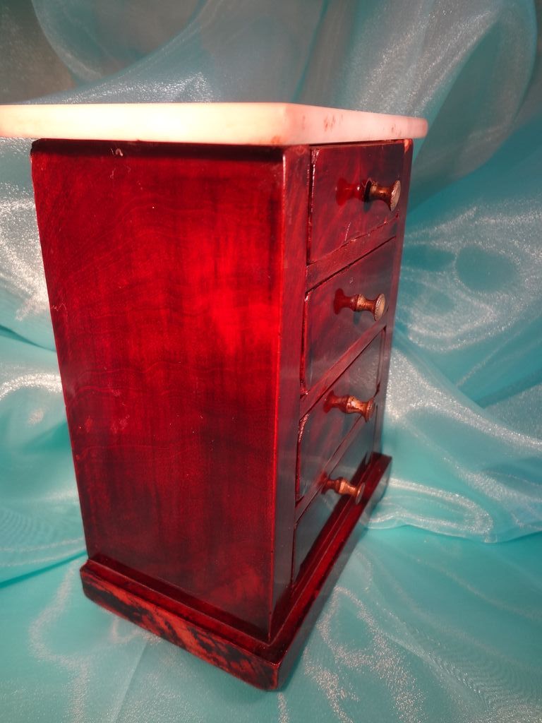 French Antique Four Drawer Miniature Chest French Antique Four Drawer Miniature Chest