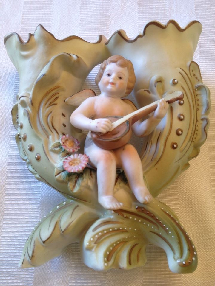 Ardalt Bisque Cherub Vase Ardalt Bisque Cherub Vase