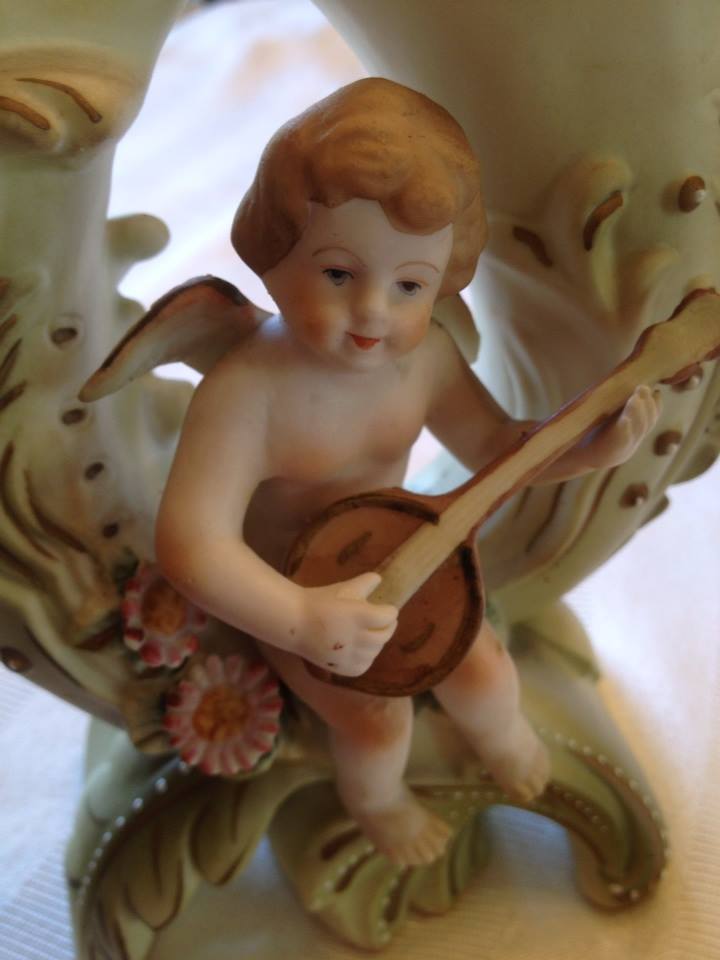 Ardalt Bisque Cherub Vase Ardalt Bisque Cherub Vase