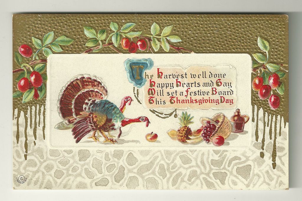Set of J. Herman 1912 Thanksgiving Postcards Set of J. Herman 1912 Thanksgiving Postcards