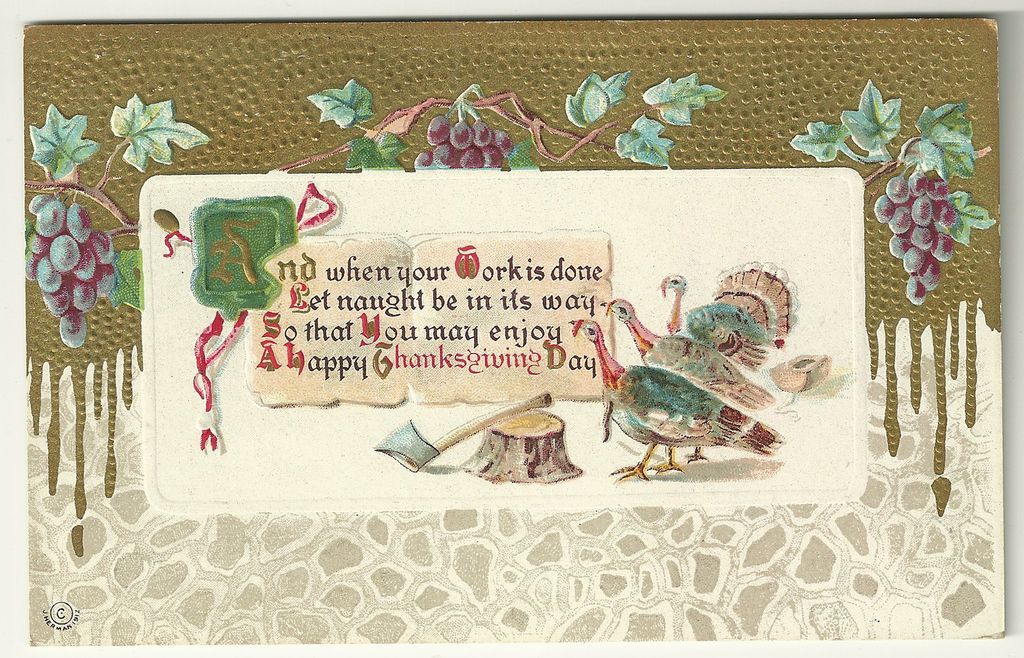 Set of J. Herman 1912 Thanksgiving Postcards Set of J. Herman 1912 Thanksgiving Postcards