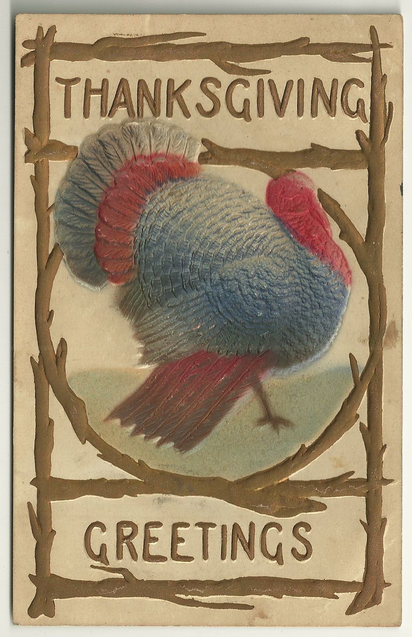 Vintage Embossed Airbrushed Turkey Postcard Vintage Embossed Airbrushed Turkey Postcard