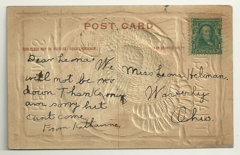 Vintage Embossed Airbrushed Turkey Postcard Vintage Embossed Airbrushed Turkey Postcard