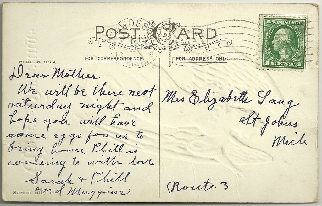 Embossed Angel with Easter Lilies 1916 Postcard Embossed Angel with Easter Lilies 1916 Postcard