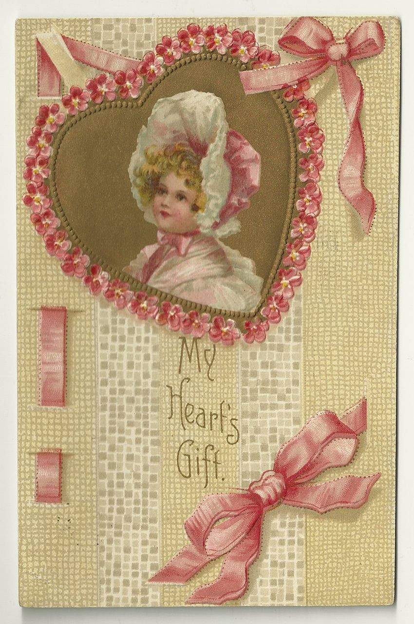 Pretty Girl in Heart 1909 Valentine Postcard Pretty Girl in Heart 1909 Valentine Postcard