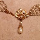 Vintage Miriam Haskell Rhinestone and Glass Pearl Necklace and Earring Demi-Parure Vintage Miriam Haskell Rhinestone and Glass Pearl Necklace and Earring Demi-Parure