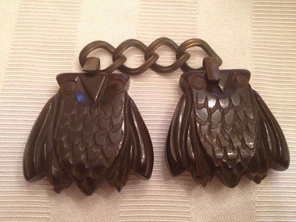 Bakelite Owl Cape Clasp Bakelite Owl Cape Clasp