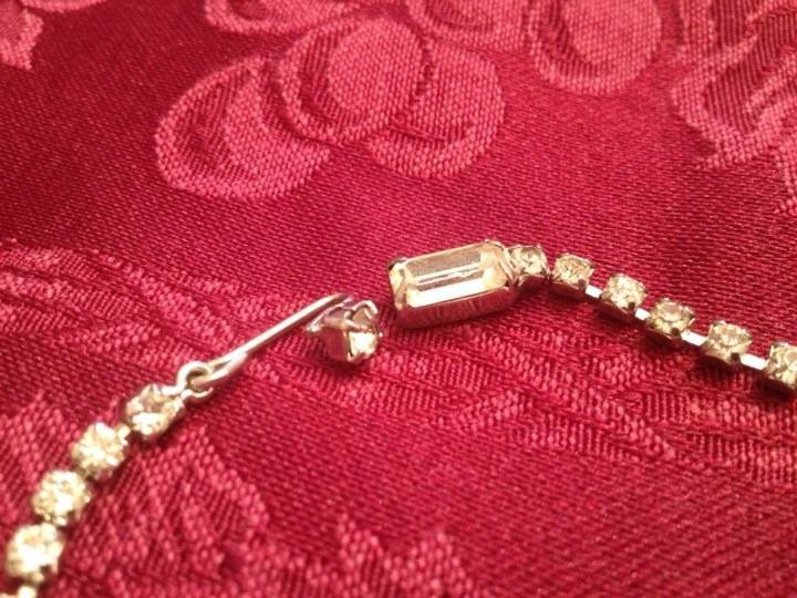 Weiss Rhinestone Necklace Featuring Emerald-Cut Rhinestones Weiss Rhinestone Necklace Featuring Emerald-Cut Rhinestones