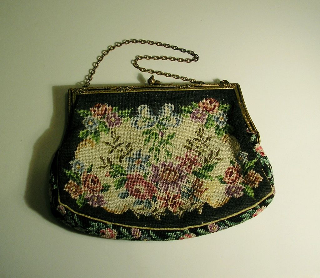 Petit Point Floral Purse Petit Point Floral Purse