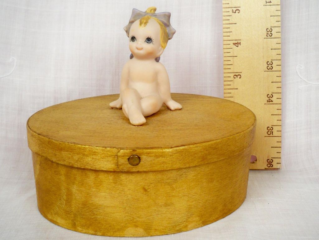 Vintage Wood Box with Bisque Action Kewpie Vintage Wood Box with Bisque Action Kewpie