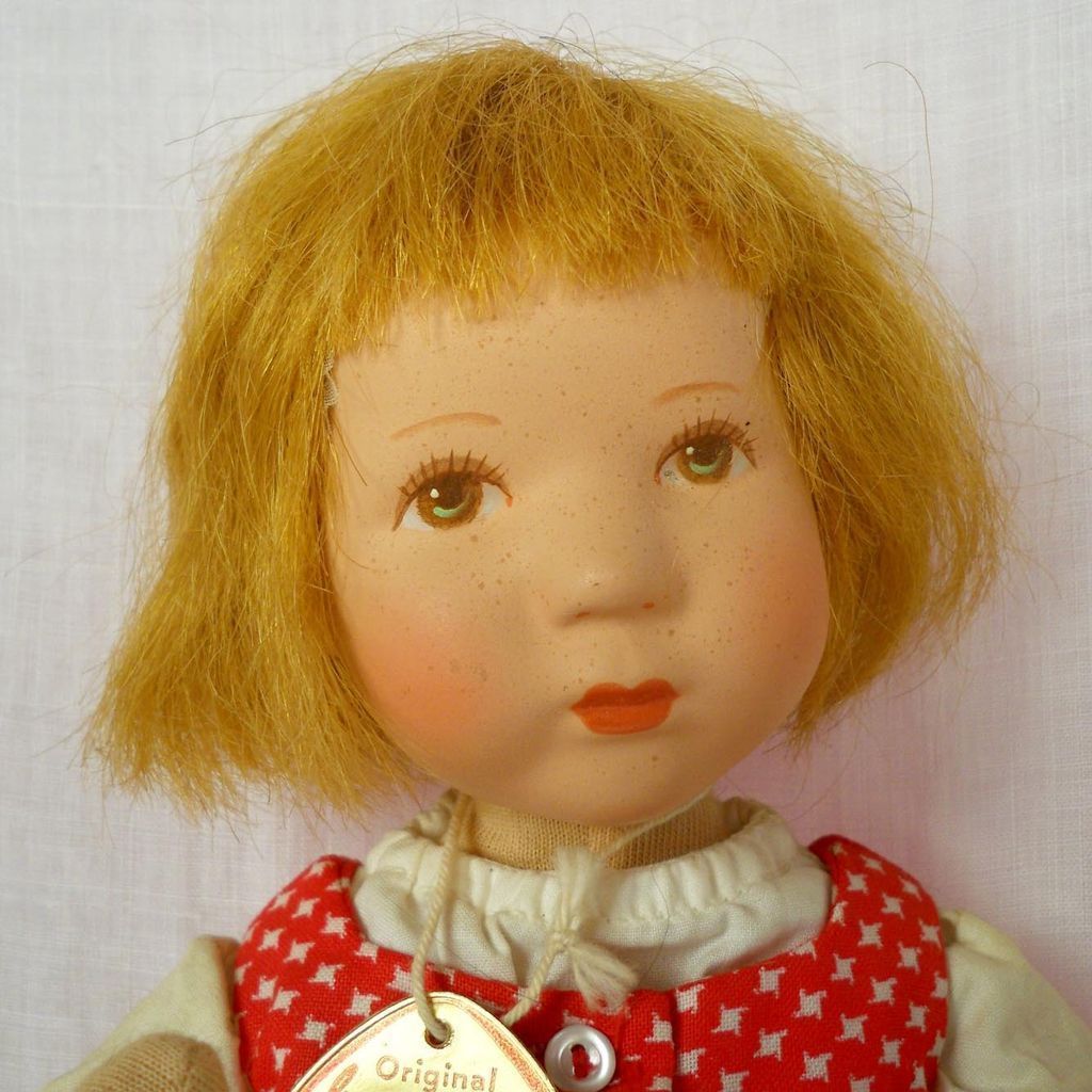1960 Early Hanne Kathe Kruse Stoffpuppee, Tagged, Box, Receipt, 10 in, IIH Olli 1960 Early Hanne Kathe Kruse Stoffpuppee, Tagged, Box, Receipt, 10 in, IIH Olli