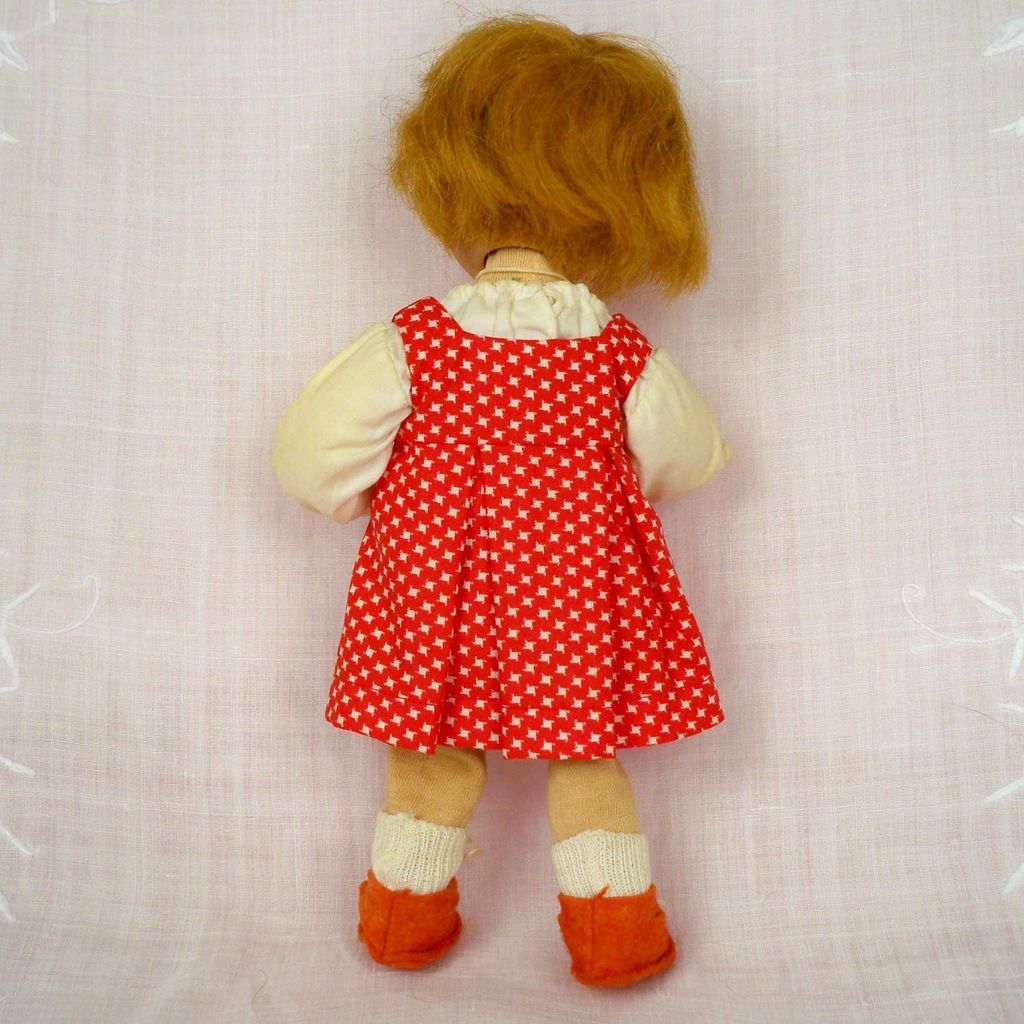 1960 Early Hanne Kathe Kruse Stoffpuppee, Tagged, Box, Receipt, 10 in, IIH Olli 1960 Early Hanne Kathe Kruse Stoffpuppee, Tagged, Box, Receipt, 10 in, IIH Olli