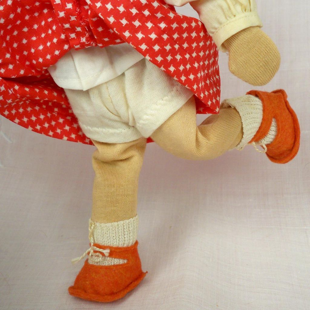 1960 Early Hanne Kathe Kruse Stoffpuppee, Tagged, Box, Receipt, 10 in, IIH Olli 1960 Early Hanne Kathe Kruse Stoffpuppee, Tagged, Box, Receipt, 10 in, IIH Olli