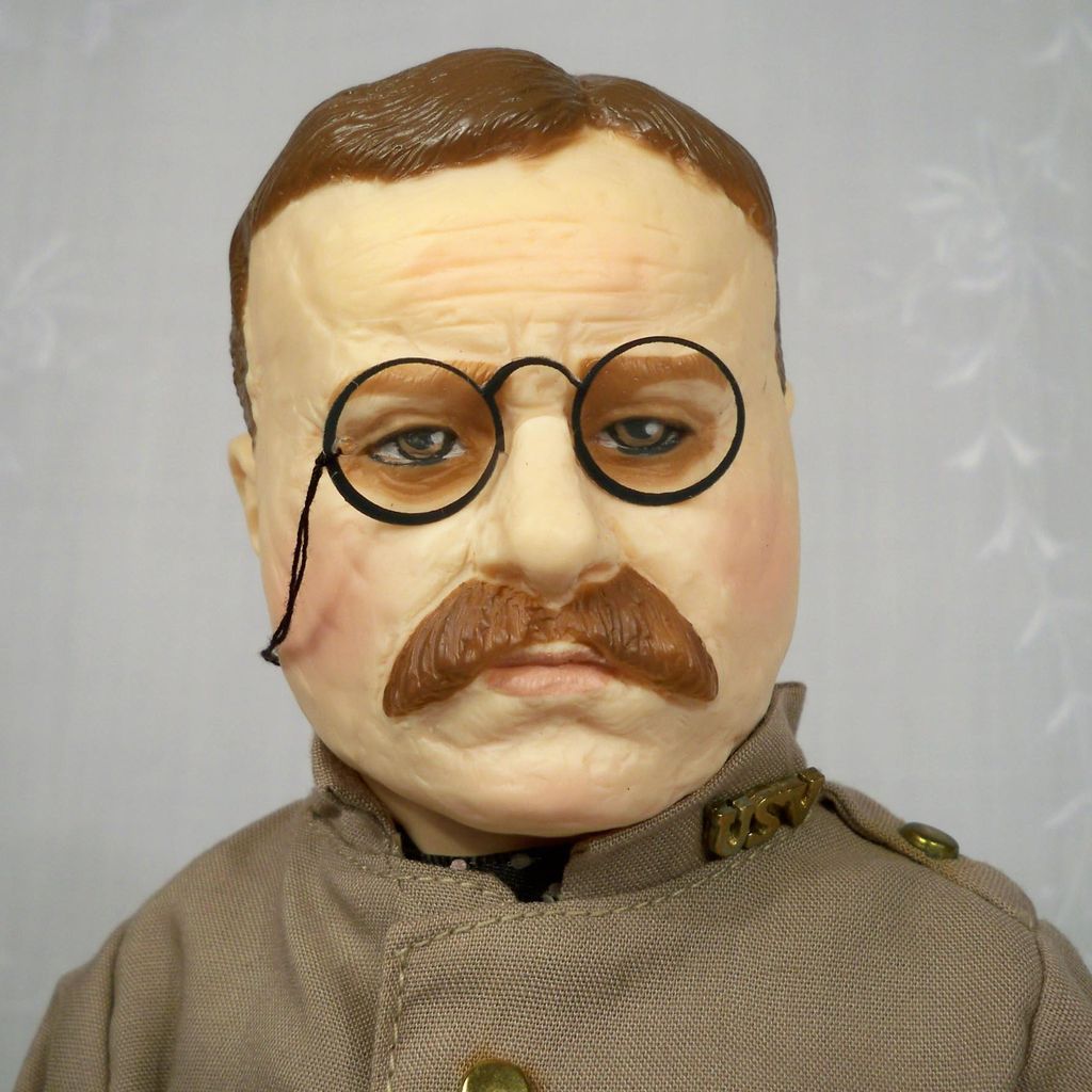 Effanbee Theodore "Teddy" Roosevelt, 16 inch in box with Inserts, Wrist Tag, Model 7903 from 1984 Effanbee Theodore "Teddy" Roosevelt, 16 inch in box with Inserts, Wrist Tag, Model 7903 from 1984