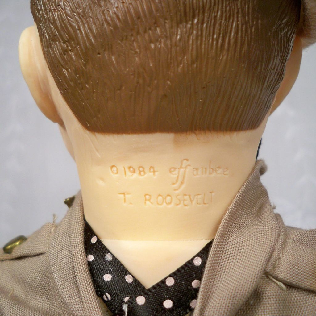 Effanbee Theodore "Teddy" Roosevelt, 16 inch in box with Inserts, Wrist Tag, Model 7903 from 1984 Effanbee Theodore "Teddy" Roosevelt, 16 inch in box with Inserts, Wrist Tag, Model 7903 from 1984