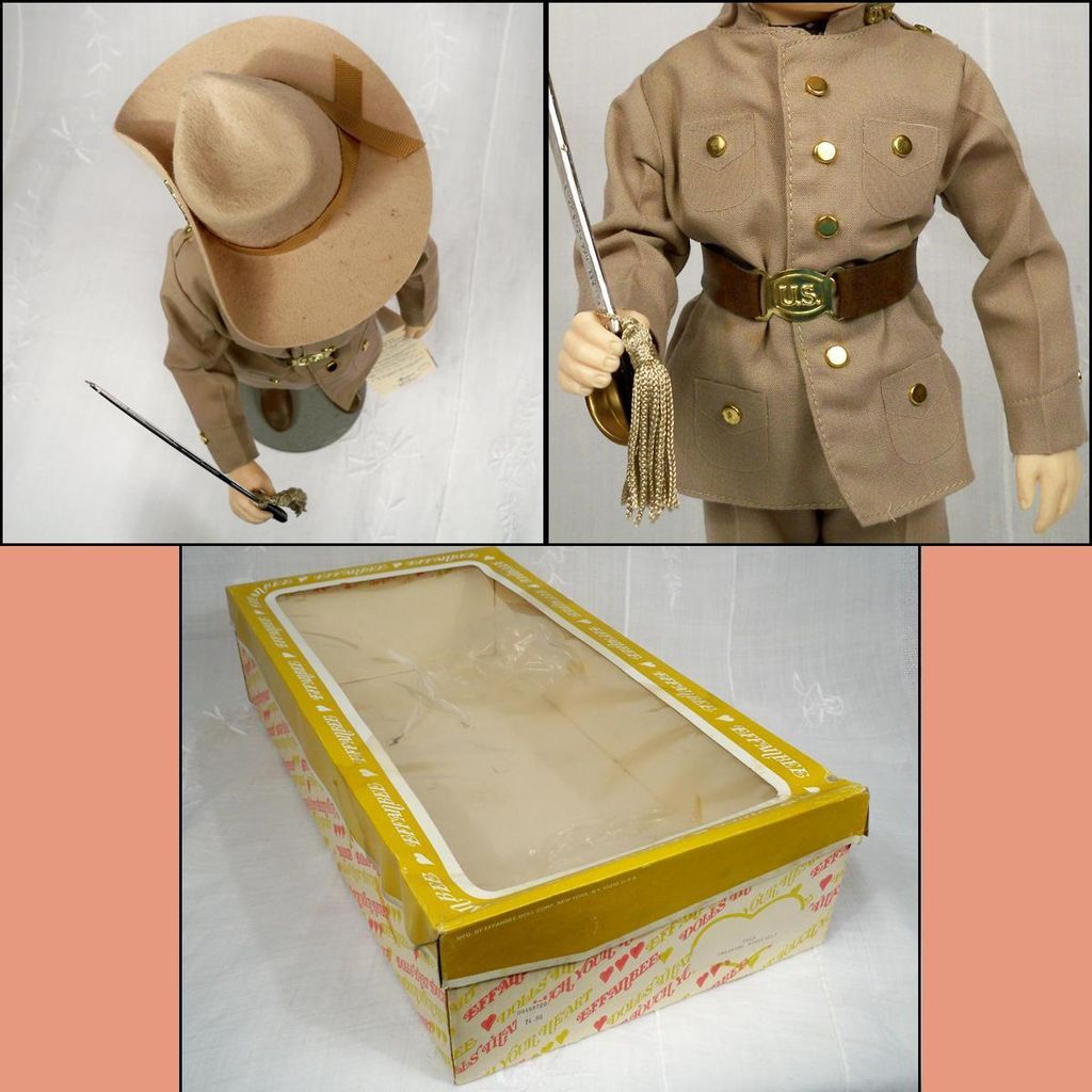Effanbee Theodore "Teddy" Roosevelt, 16 inch in box with Inserts, Wrist Tag, Model 7903 from 1984 Effanbee Theodore "Teddy" Roosevelt, 16 inch in box with Inserts, Wrist Tag, Model 7903 from 1984