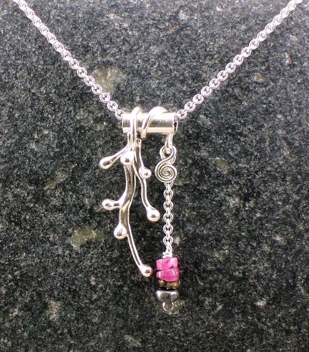 Sterling silver and tourmaline necklace Sterling silver and tourmaline necklace