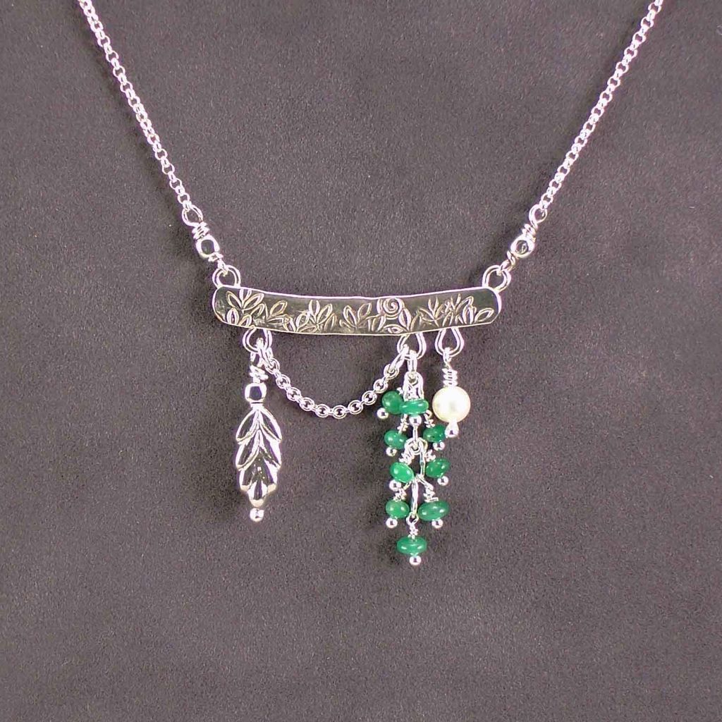 Sterling and emerald necklace Sterling and emerald necklace