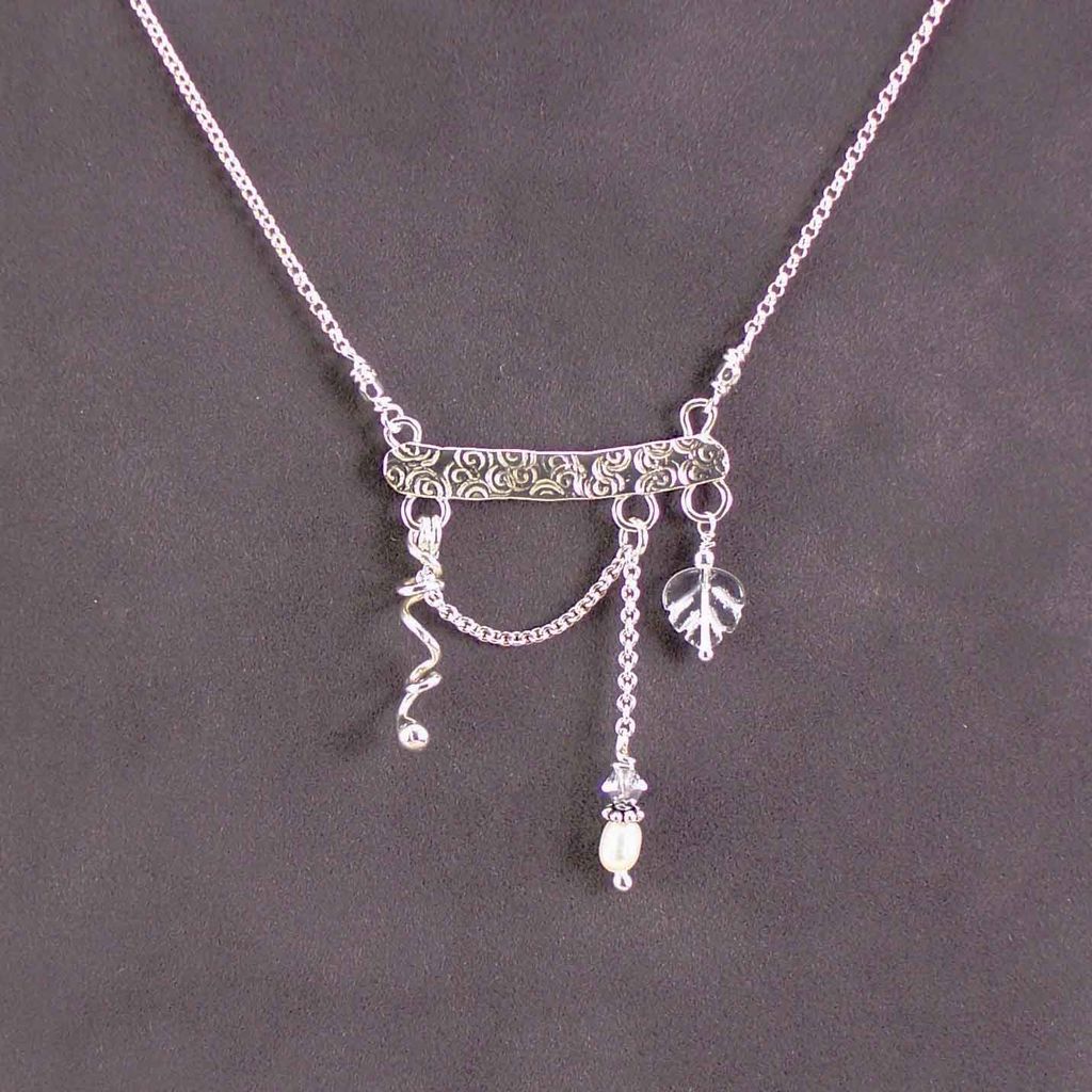 Sterling bar and swirl necklace Sterling bar and swirl necklace