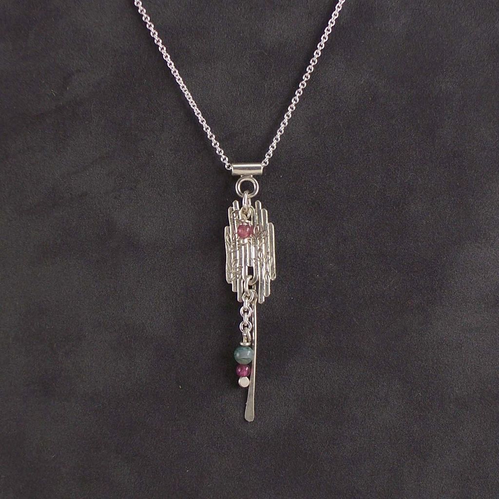 Sterling and tourmaline drop necklace Sterling and tourmaline drop necklace