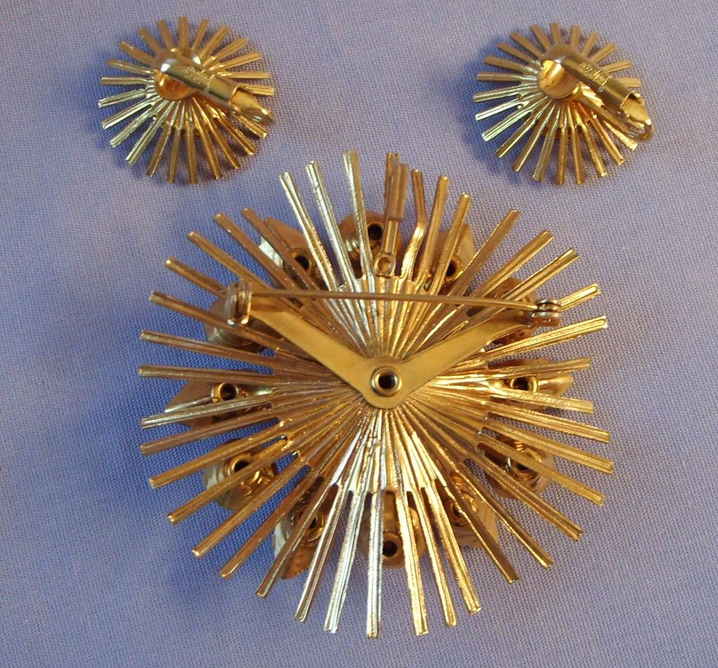 Judy Lee Pink Rhinestone Pin Brooch & Earrings Judy Lee Pink Rhinestone Pin Brooch & Earrings
