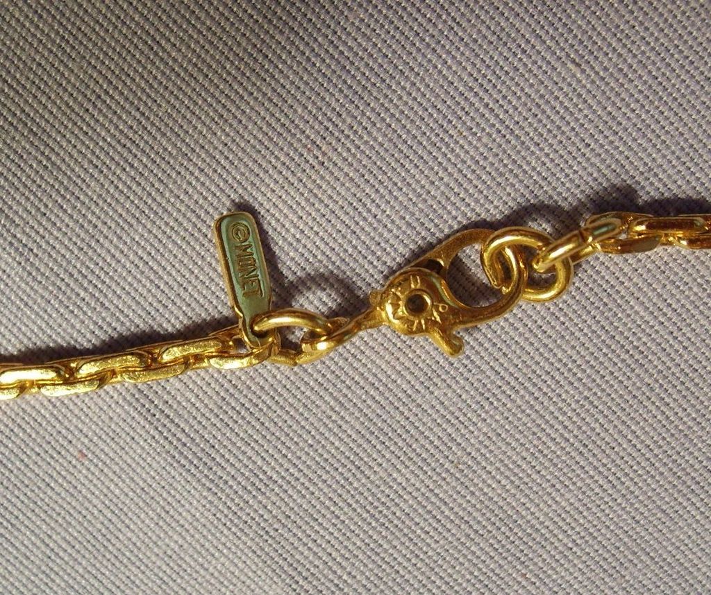 Monet Necklace Imitation Citrine Drop Rhinestone Vintage Monet Necklace Imitation Citrine Drop Rhinestone Vintage