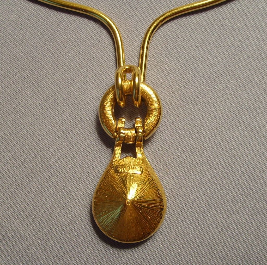 Monet Necklace Imitation Citrine Drop Rhinestone Vintage Monet Necklace Imitation Citrine Drop Rhinestone Vintage