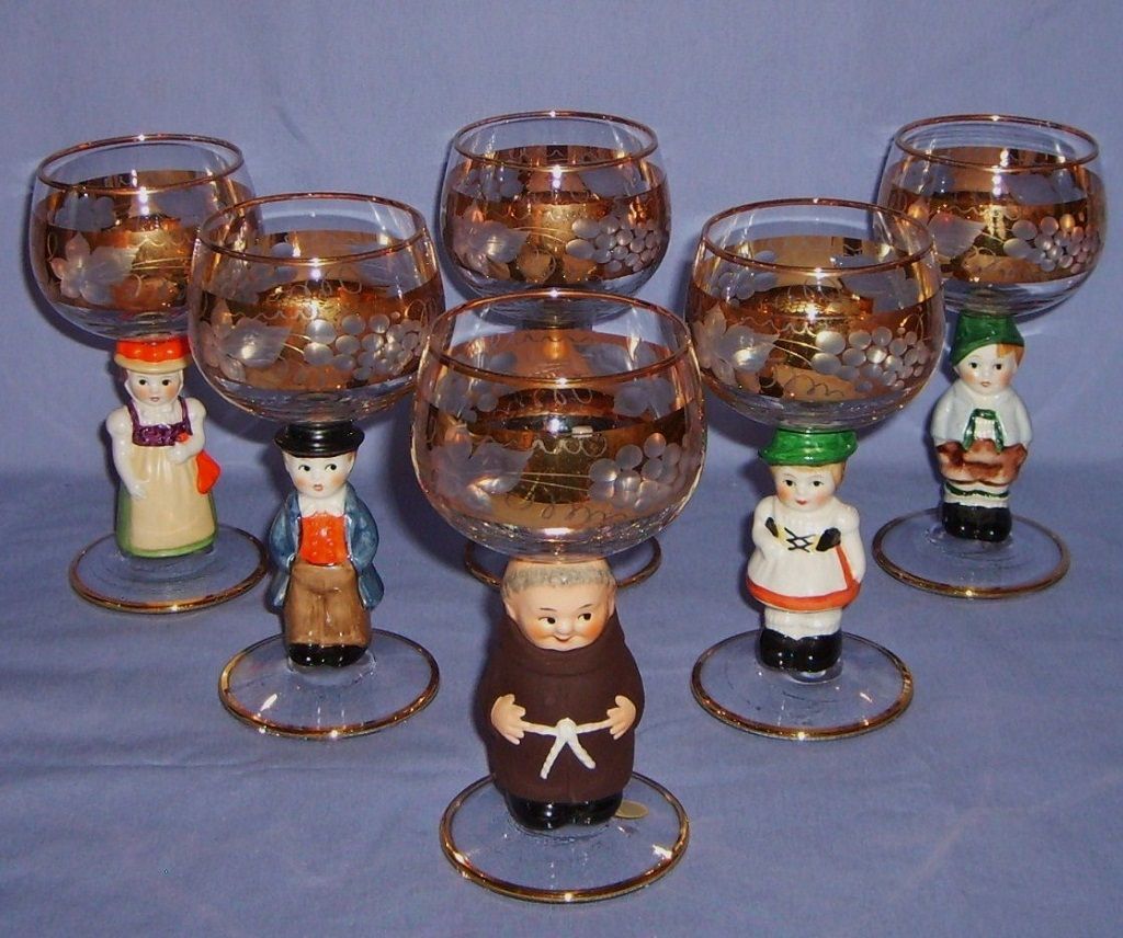 Vintage Goebel Goblets West Germany 6 Stem Glasses Set Vintage Goebel Goblets West Germany 6 Stem Glasses Set