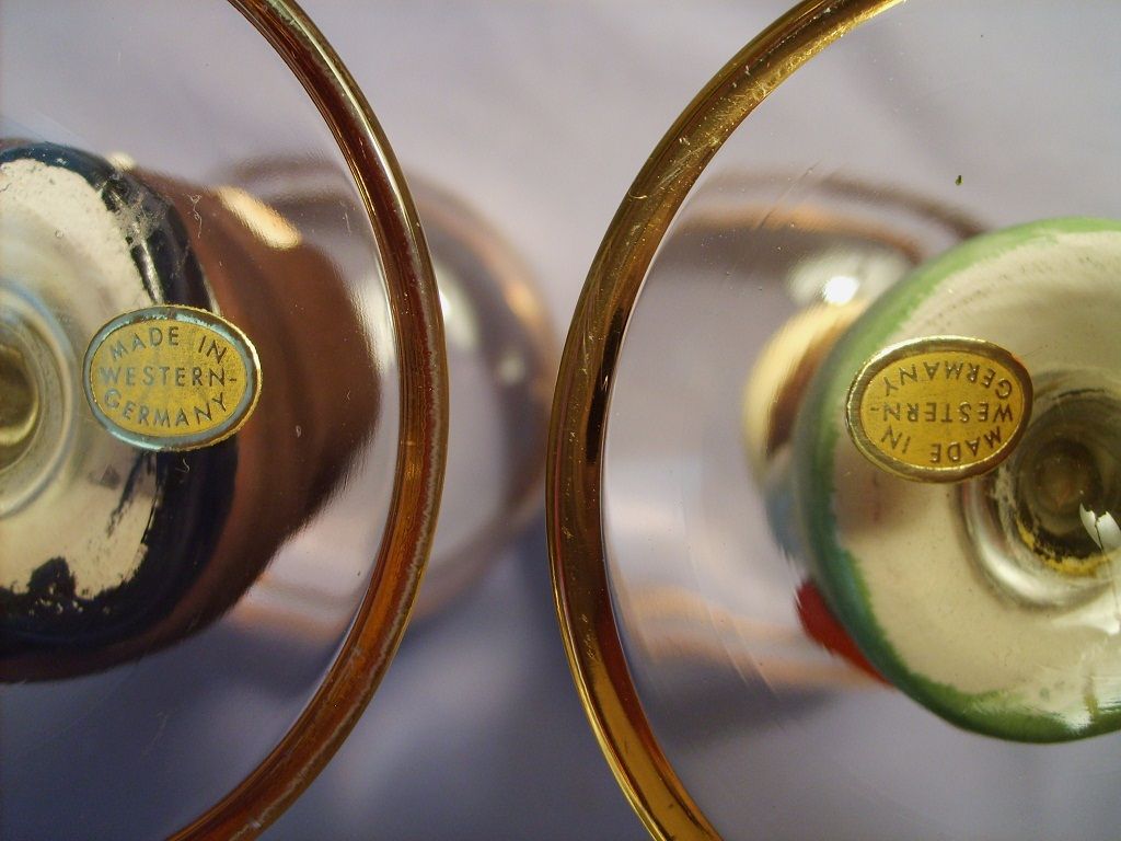 Vintage Goebel Goblets West Germany 6 Stem Glasses Set Vintage Goebel Goblets West Germany 6 Stem Glasses Set
