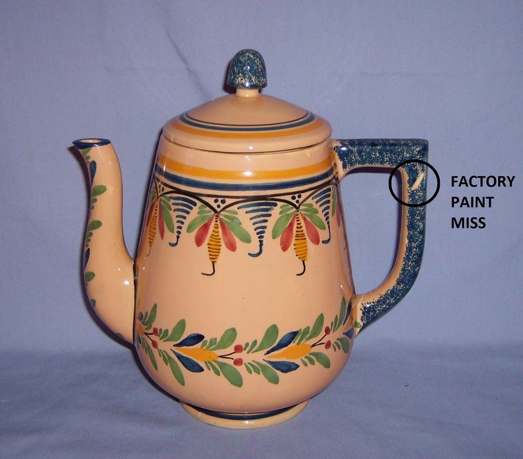 Henriot Quimper Tea/Coffee Pot Set Sugar 6 Cups & Saucers French Faience Mid 20thC Henriot Quimper Tea/Coffee Pot Set Sugar 6 Cups & Saucers French Faience Mid 20thC
