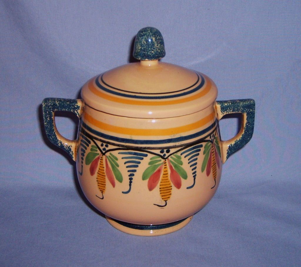 Henriot Quimper Tea/Coffee Pot Set Sugar 6 Cups & Saucers French Faience Mid 20thC Henriot Quimper Tea/Coffee Pot Set Sugar 6 Cups & Saucers French Faience Mid 20thC