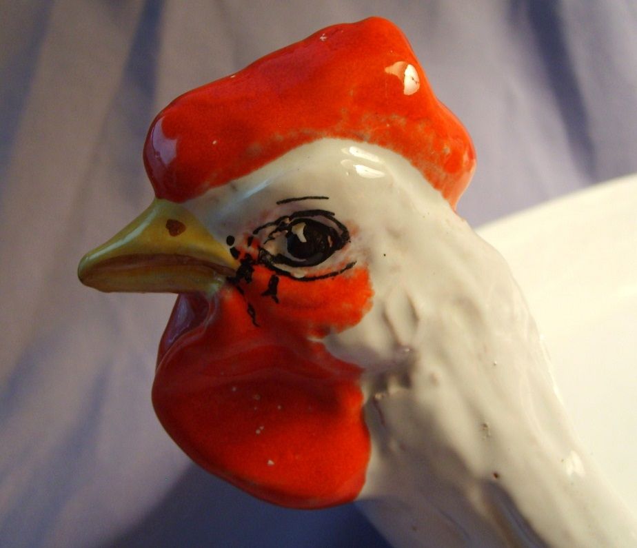 Chicken Egg Cup & Tray Breakfast Set Italian Pottery Italy Chicken Egg Cup & Tray Breakfast Set Italian Pottery Italy