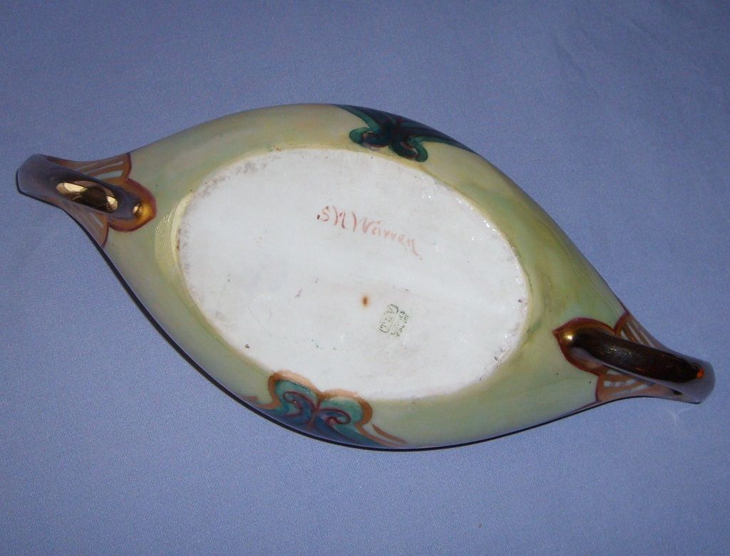 T&V Limoges Luster Bowl Handpainted France Artist Signed Warren T&V Limoges Luster Bowl Handpainted France Artist Signed Warren