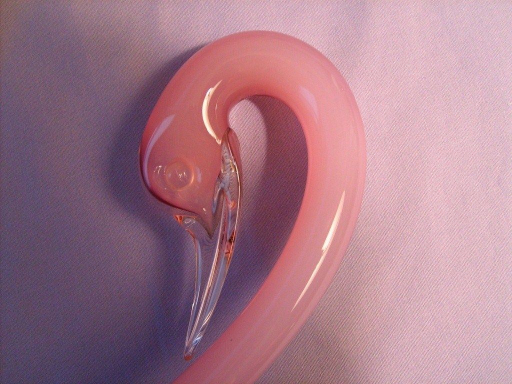 Murano Glass Seguso Pink Opalescent Sommerso Swan Large Vintage Italy Murano Glass Seguso Pink Opalescent Sommerso Swan Large Vintage Italy