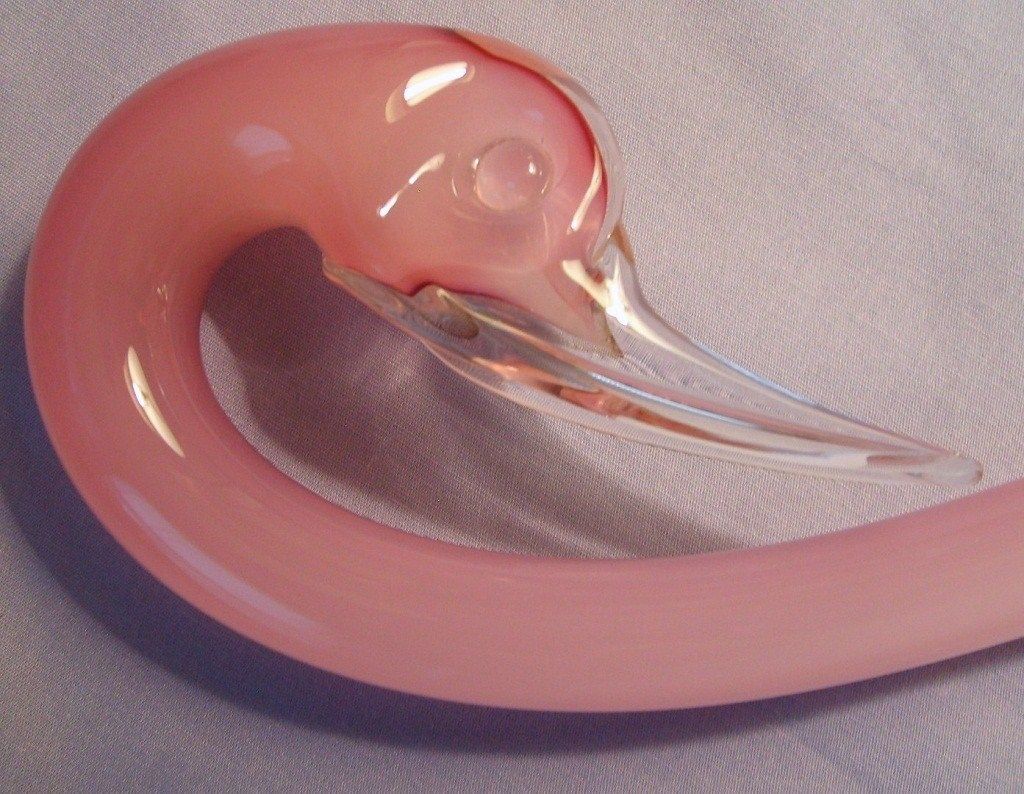 Murano Glass Seguso Pink Opalescent Sommerso Swan Large Vintage Italy Murano Glass Seguso Pink Opalescent Sommerso Swan Large Vintage Italy