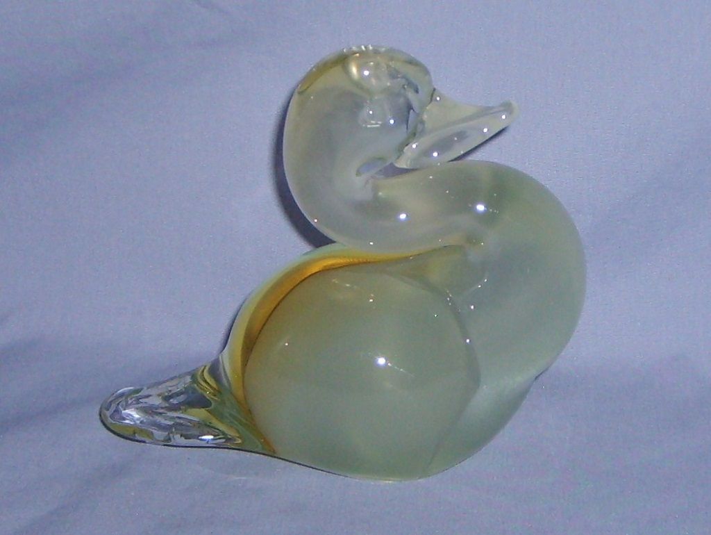 Murano Italian Glass Seguso Opalescent duck Vintage Italy Murano Italian Glass Seguso Opalescent duck Vintage Italy