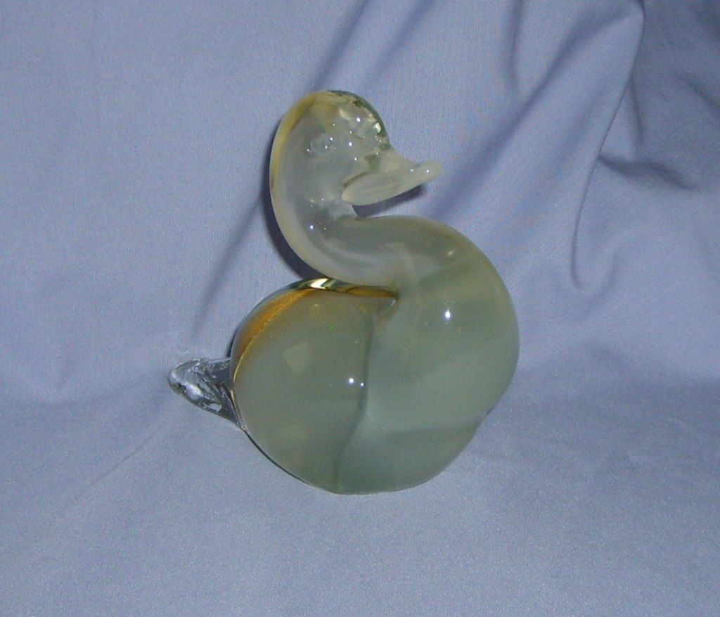 Murano Italian Glass Seguso Opalescent duck Vintage Italy Murano Italian Glass Seguso Opalescent duck Vintage Italy
