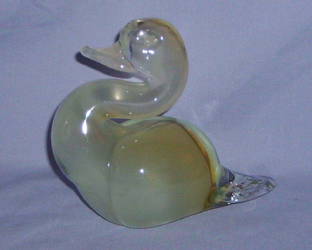 Murano Italian Glass Seguso Opalescent duck Vintage Italy Murano Italian Glass Seguso Opalescent duck Vintage Italy