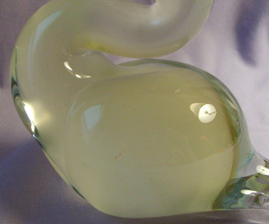 Murano Italian Glass Seguso Opalescent duck Vintage Italy Murano Italian Glass Seguso Opalescent duck Vintage Italy