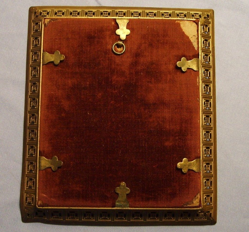 Antique Miniature Porcelain Portrait Painting "Anna Kaula" Ornate Metal Frame Antique Miniature Porcelain Portrait Painting "Anna Kaula" Ornate Metal Frame