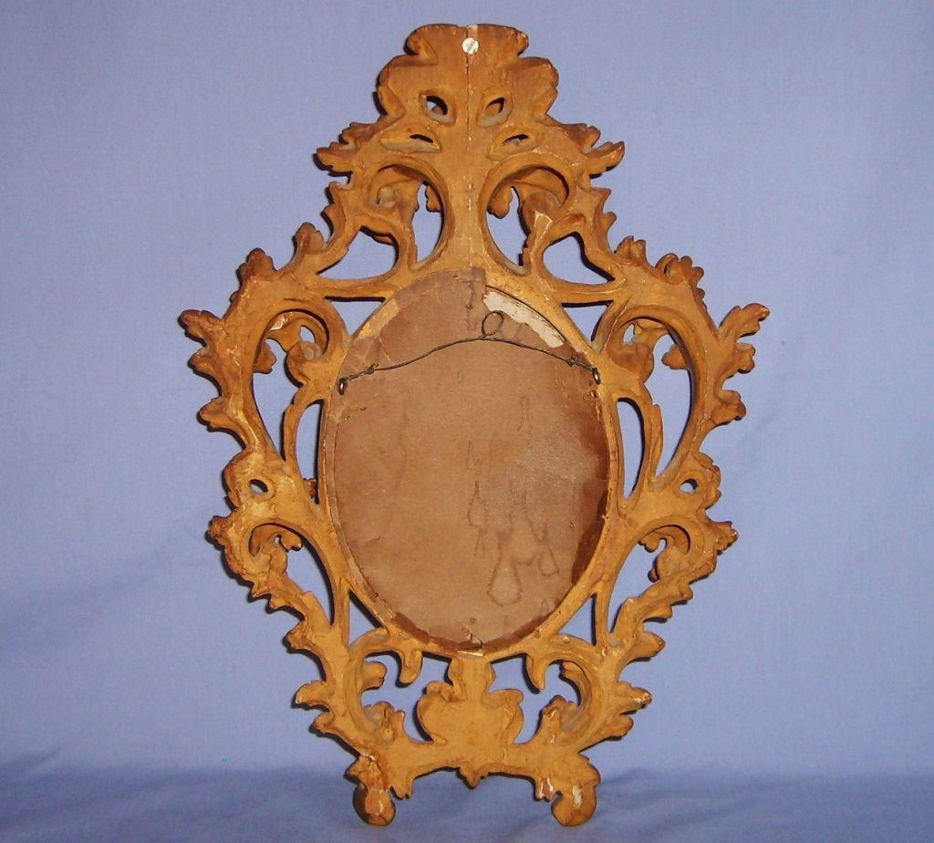 Madonna & Child Porcelain Portrait Rococo Frame Antique Madonna & Child Porcelain Portrait Rococo Frame Antique
