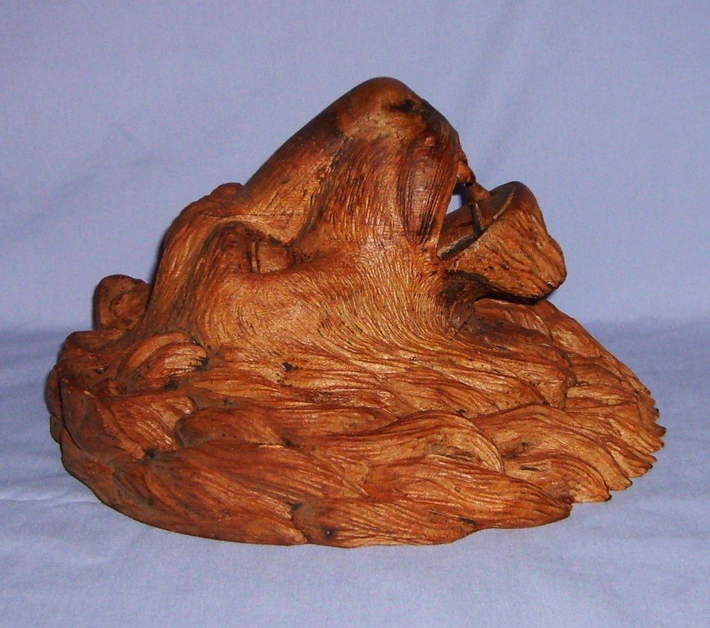 PAIR 19th Century Carved Oak Wood Lion Heads Sculpture Antique European PAIR 19th Century Carved Oak Wood Lion Heads Sculpture Antique European