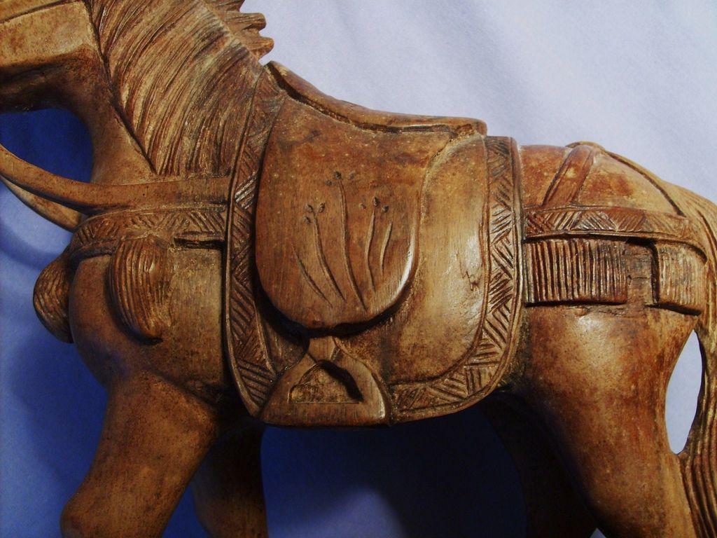 Antique Chinese Carved Wood Horse War Ceremonial Sculpture Folk Art Antique Chinese Carved Wood Horse War Ceremonial Sculpture Folk Art