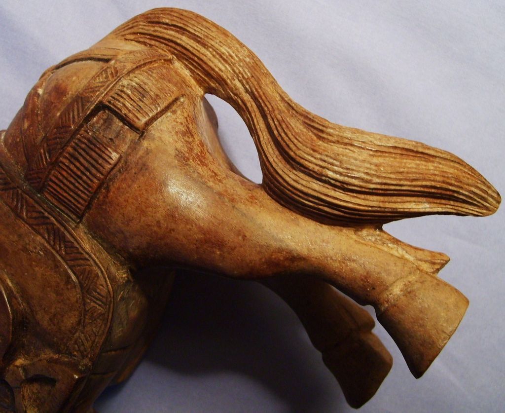 Antique Chinese Carved Wood Horse War Ceremonial Sculpture Folk Art Antique Chinese Carved Wood Horse War Ceremonial Sculpture Folk Art