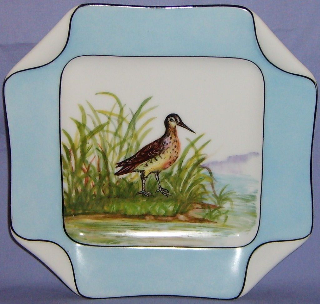 Antique Haviland Limoges Bird Plate Rare Napkin Fold Hand Painted Porcelain Blue Antique Haviland Limoges Bird Plate Rare Napkin Fold Hand Painted Porcelain Blue